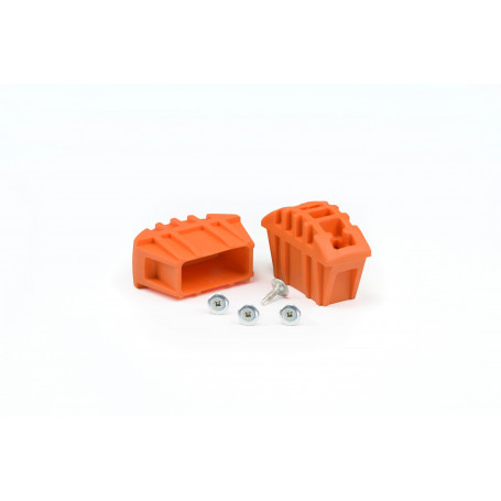 SABOTS ENVELOPPANT SECTION 50mm ORANGE POUR MARCHEPIED (La paire)