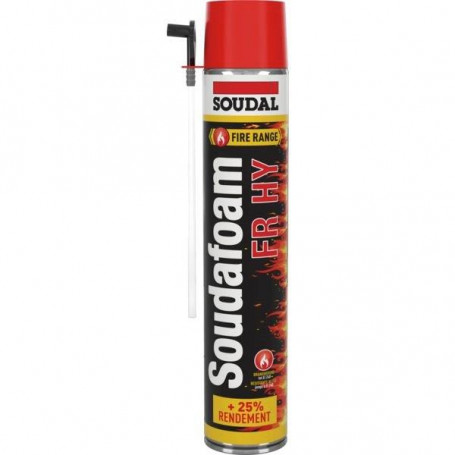 Mousse expansive polyuréthane coupe-feu rouge 750ml SOUDAFOAM FR HY