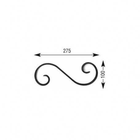 Volute effilée - Hauteur 100 mm - Largeur 275 mm