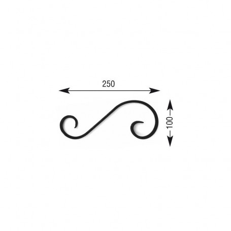 Volute effilée - Hauteur 100 mm - Largeur 250 mm