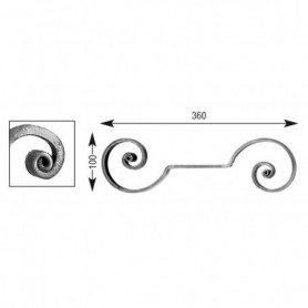 Volute à noyaux - Hauteur 100 mm - Largeur 360 mm - Plat 14x6