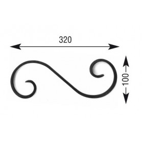 Volute effilée - Hauteur 100 mm - Largeur 320 mm