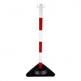 Poteau de signalisation PVC Rouge/Blanc X-Post - Ø 40 - Haut. 900 mm - Lesté 3,0KG