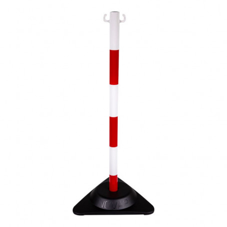 Poteau de signalisation PVC Rouge/Blanc X-Post - Ø 40 - Haut. 900 mm - Lesté 3,0KG